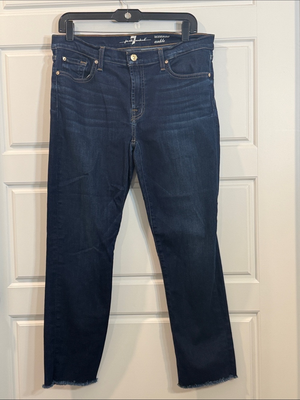 7 For All Mankind Dark Blue Roxanne Ankle Jeans 32